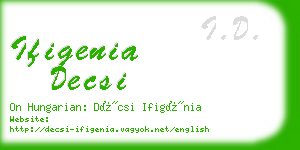 ifigenia decsi business card
